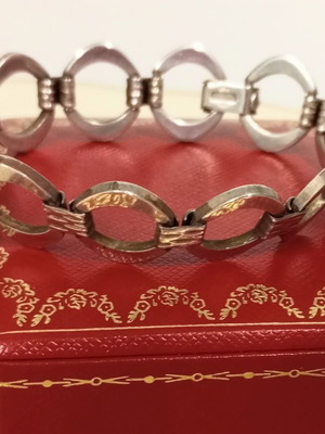 Silver bracelet 925 used with rings, length 18.5cm