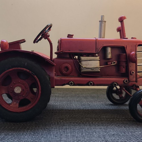 Vintage Handcrafted Metal Tractor Decorative Collectible