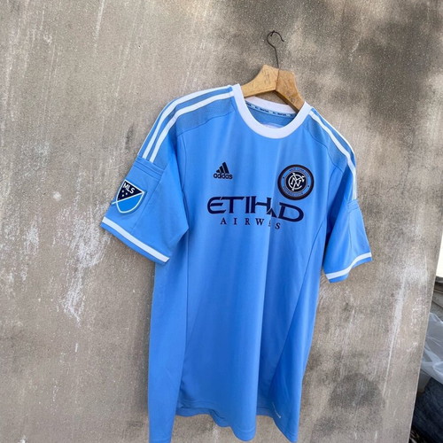 Adidas T-shirt oversized used, size L, blue
