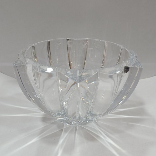 MCM heavy tall crystal bowl Rogaska used with signature