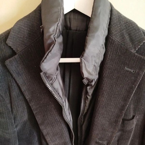 Prince Oliver men's black corduroy jacket like new with lining and hood