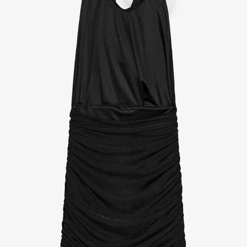 Zara elegant black dress with white flower accent, size S