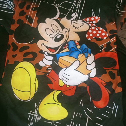 Blouse like new, one size, black with Mickey Mouse print