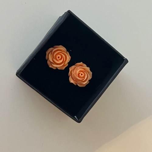 Rose earrings like new, orange
