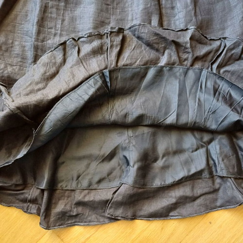 Linen black midi skirt slanted like new