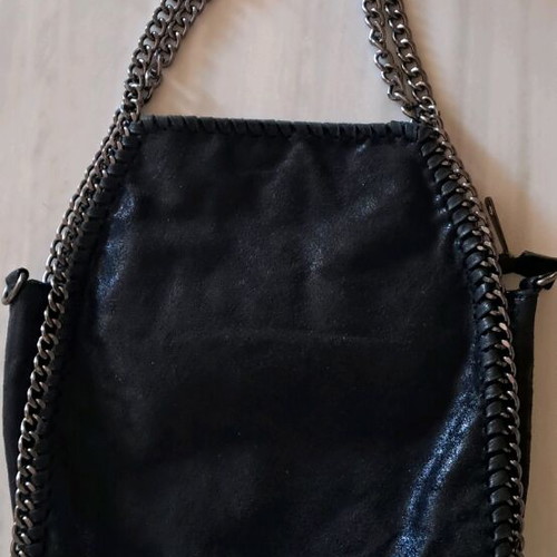 Black shoulder bag envelope like new with Falabella-style chain