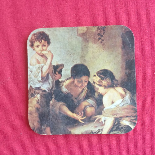 Vintage coasters with Bartolomé Esteban Murillo artworks, set of 3