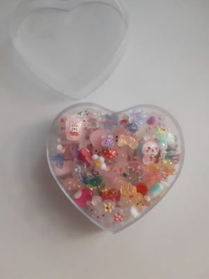 Διακοσμητικά 3D charms για νύχια, νέα, σε θήκη καρδιάς