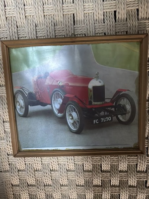 Retro frame with historic car like new