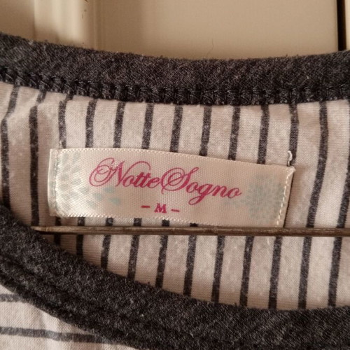 Short-sleeve pajama shirt used, size M, white and gray