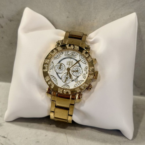 Visetti x Nikos Apostolopoulos Gold Crystal Chronograph Watch like new