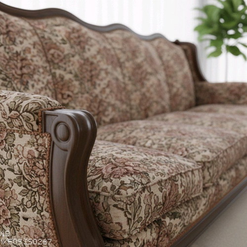 Vintage living room set with 4-seat sofa and 2 armchairs like new