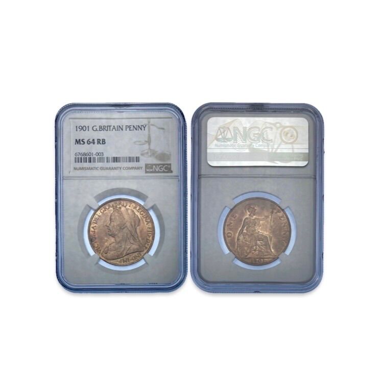 UK One Penny 1901 certified MS64 RB new - € 90,00 - Vendora.cy