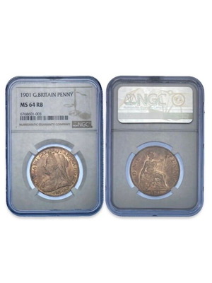 UK One Penny 1901 πιστοποιημένο MS64 RB καινούργιο