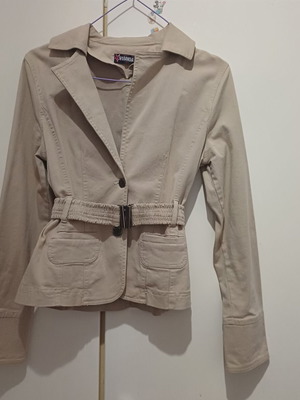 Paranoia beige jacket like new with waist belt, size L