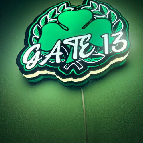 Custom Lightbox Shamrock lamp like new, official Panathinaikos replica