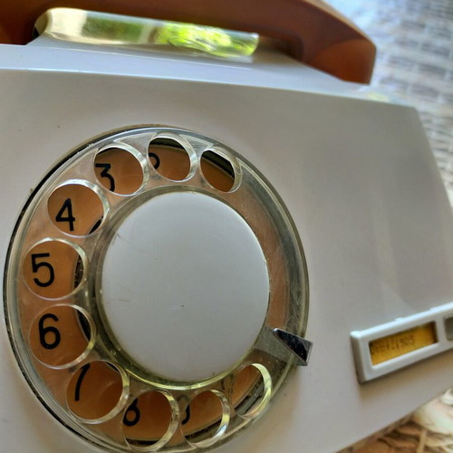 Decorative home phone used, corded