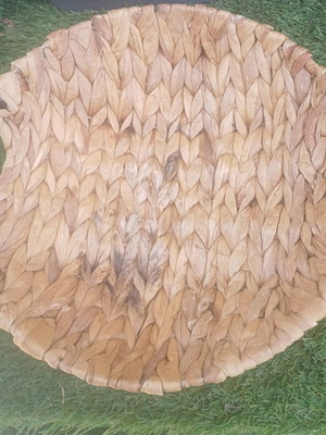 Wicker basket with black handles used