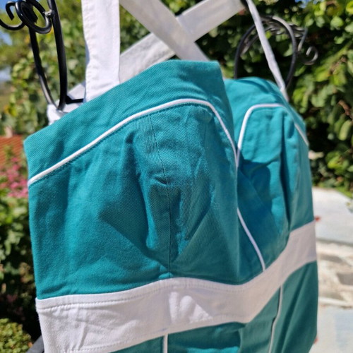 Raxevsky turquoise dress with white straps XS like new