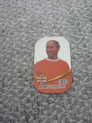 Bobby Charlton England ποδοσφαιρική συλλεκτική μεταλλική τάπα μεταχειρισμένη