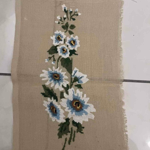 Handmade textile painting used, dimensions 0.39x0.20 m