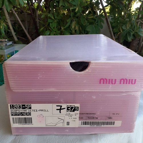 Miu Miu Black Pumps With Sequins New Size 37.5