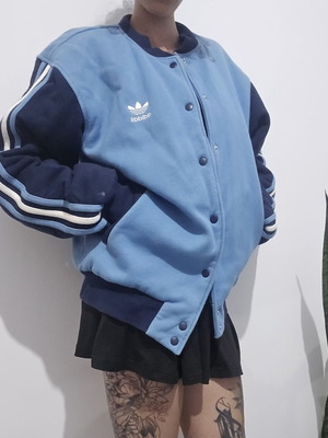 Adidas warm padded jacket, light blue, size M
