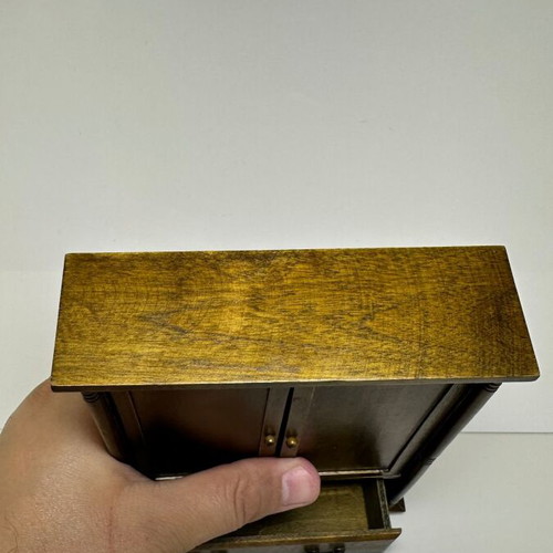 Wooden miniature wardrobe for dollhouse or decoration