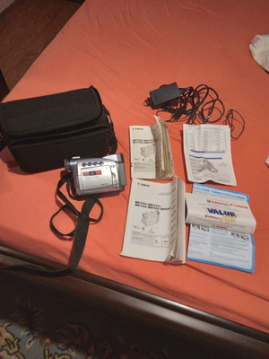 Canon video camera with accessories