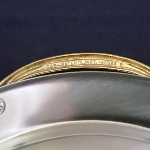 Crystal nut bowl 5 sections like new with Inox 18/10 tray and 24K handles