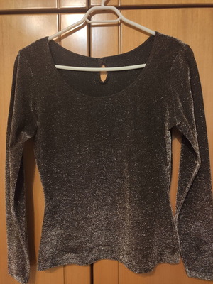 Marks & Spencer evening blouse used, gold and black, size 38