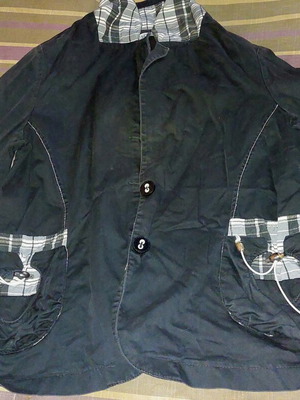 Linea Siderati women's casual jacket like new, black with check details, size L