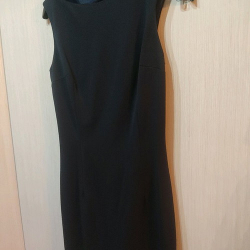 Pencil dress knee-length with back opening, dark blue Anel
