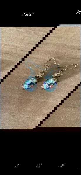 Flowers and crystals earrings