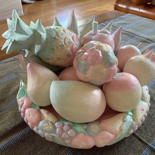 Wooden fruit platter handmade, new, 30 cm