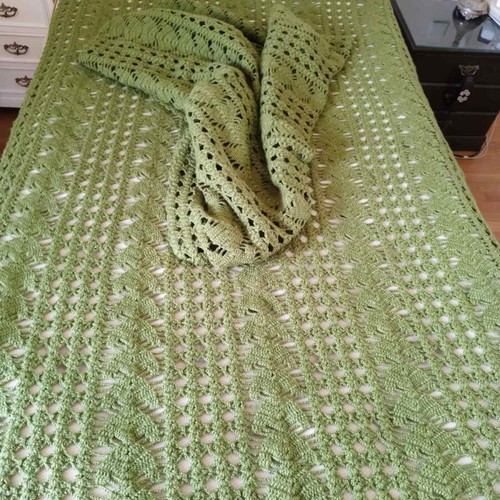 Knitted wool blankets handmade, like new, pack of 2, 130x210 cm