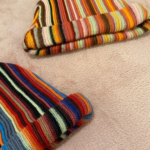 Two wool striped hats like new, multicolor, size S