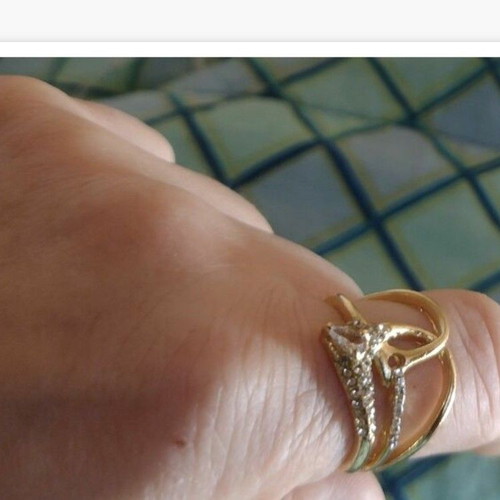 Aliya women's ring new, gold plated with white crystals