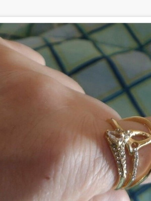 Aliya women's ring new, gold plated with white crystals