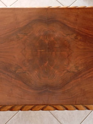 Coffee table restored, solid walnut, Anglais style, like new