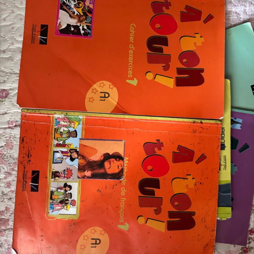 French language books used, A ton tour 1 & 2 and Double clic