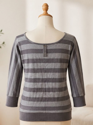 Guess cotton blouse L, beige and brown, 3/4 sleeves