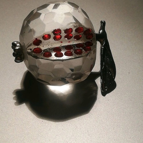 Pomegranate charm new with red rhinestones
