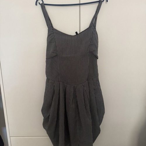 Naf Naf striped balloon tulip style dress like new, black and white, size L