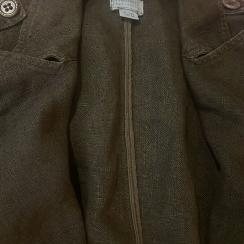 Women's brown linen jacket like new, mid-length and short, size M