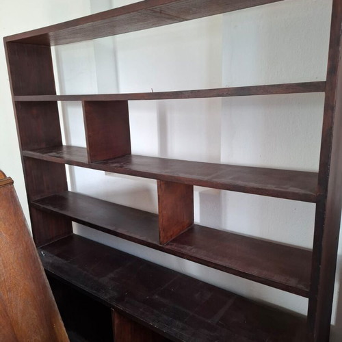 Wooden bookcase used with dimensions 160x180x26/36 cm