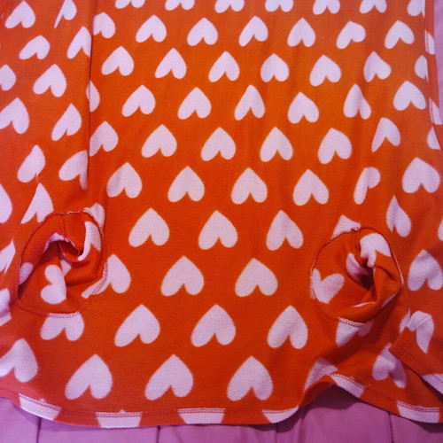 Blanket with hands used, individual, red pink color