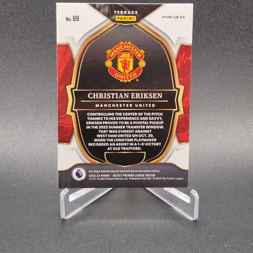 2022 Panini Select Premier League Terrace Silver Prizm Christian Eriksen #69 Manchester United card