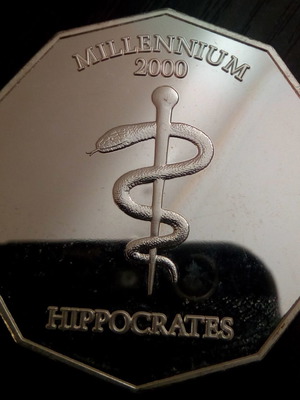 Νόμισμα Hippocrates Liberia 10 Dollars Proof ασημένιο καινούργιο
