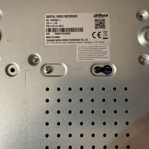 Dahua DH-XVR1B04-I DVR 4-channel with Toshiba 1TB HDD and power supply like new